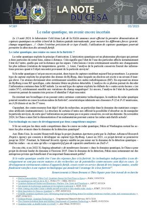 LA NOTE DU CESA N°589