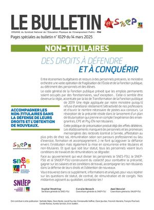 Bulletin SNEP - Non titulaires - Mars 2025