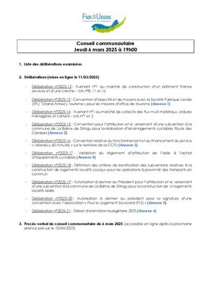 Conseil Communautaire Du 06 03 2025
