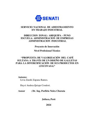 Proyecto De Mejora Innovación Pulpa de Café