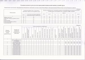 Сводная ведомость результатов проведения специальной оценки условий труда 2025