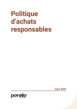 Politique D'achats Responsables
