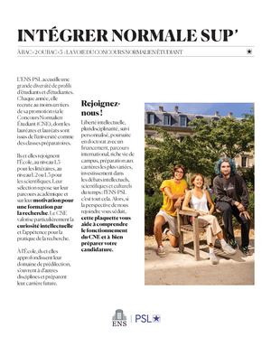 INTÉGRER NORMALE SUP’