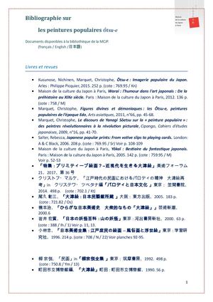 Bibliographie sur les peintures Ōtsu-e