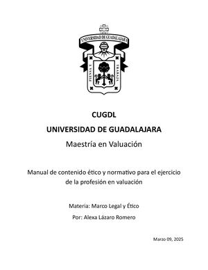 Manual De Contenido éTico Y Normativo Para El Ejercicio De La Profesión En Valuación