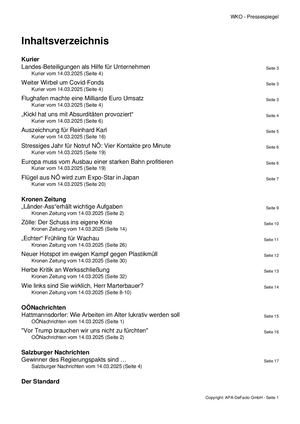 20250314 Pressespiegel