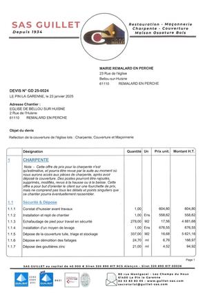 SAS GUILLET DEVIS 25 0024 MAIRIE REMALARD EN PERCHE