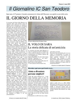 Il Giornalino Ic San Teodoro N 1 Anno 2025