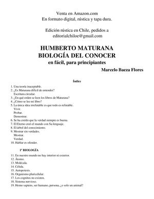 Humberto Maturana, Biología Del Conocer, En Fácil Para Pricipiantes Muestra