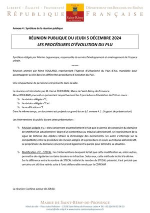 Plu Reunion Publique Du 5 12 2024 Mairie