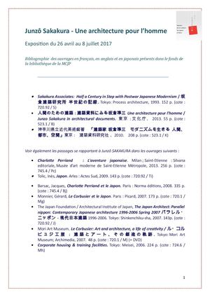 Bibliographie sur l'architecte Sakakura Junzô