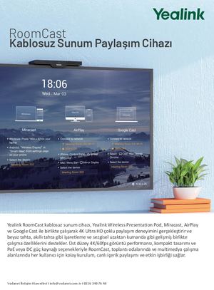 Yealink RoomCast Kablosuz Sunum Cihazı