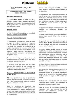 Reglement Mobil Acess Grand Jeu 1 Jour 1 Kdo 170325
