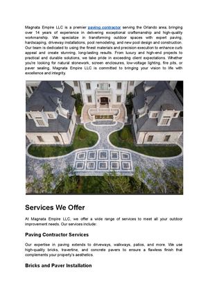 Magnata Empire LLC - Premier Paving Contractor in Orlando, FL