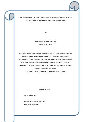 An Appraisal Of The Causes Of Political Violence