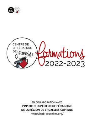 Catalogue des formations 2022-23 du CLJBxl