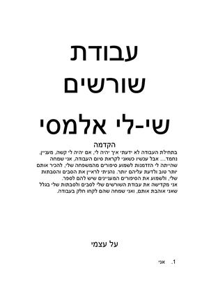 עבודת שורשים שי לי