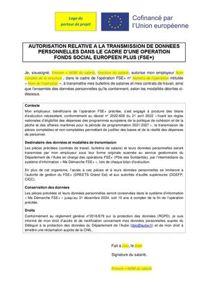 Annexe 4 - Modèle Autorisation RGPD