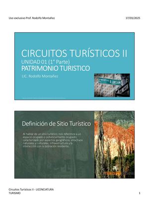 Circuitos Turisticos II Clase I