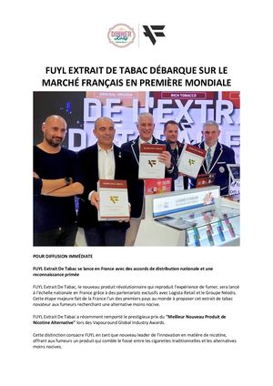 FUYL EXTRAIT DE TABAC DÉBARQUE SUR LE MARCHÉ FRANÇAIS EN PREMIÈRE MONDIALE