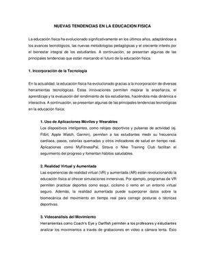 Nuevas Tendencias En La Educacion Fisica