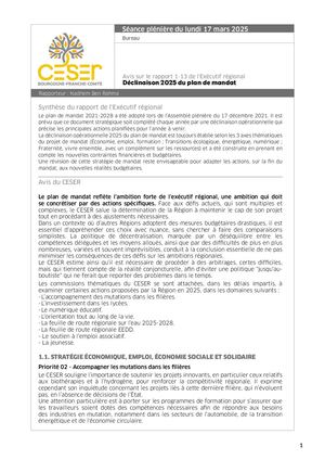 Déclinaison 2025 du Plan de mandat