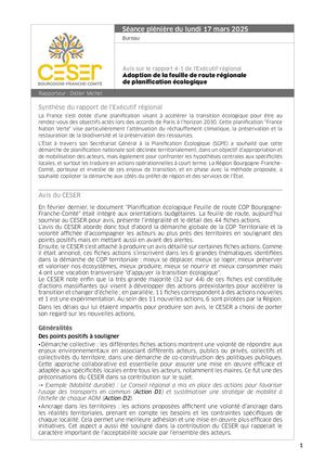 Adoption de la feuille de route régionale de planification écologique