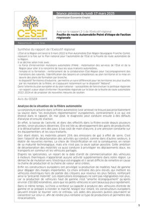 Feuille de route Automobile : point d'étape de l'action régionale