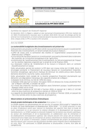 Actualisation du PPI 2024-2030