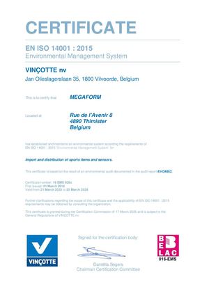 Iso14001 Certificate Megaform (2025-2028)