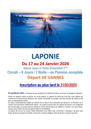 2026 Laponie