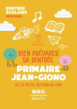 Rentrée scolaire 2024/2025 : primaire Jean-Giono