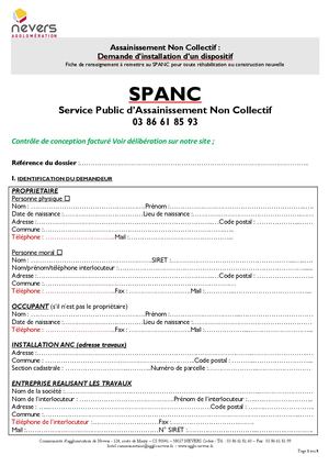 Formulaire De Demande D'installation D'anc 2025