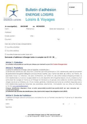 Adhésion Individuelle 2025