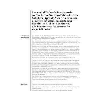 Las Modalidades De La Asistencia Sanitaria