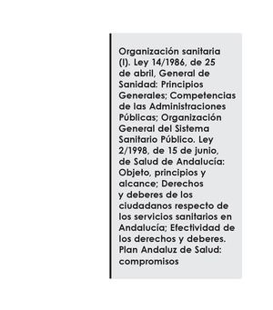 Organización Sanitaria Primera Parte