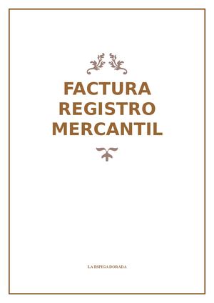 Libro Facturas Registro Mercantil