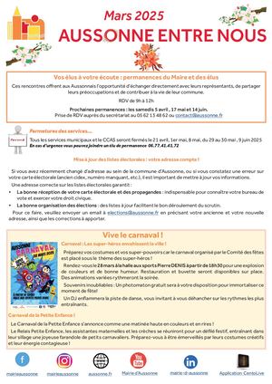 Aussonne Entre Nous - Mars 2025