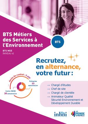 Fiches diplômes BTS MSE - Entreprise