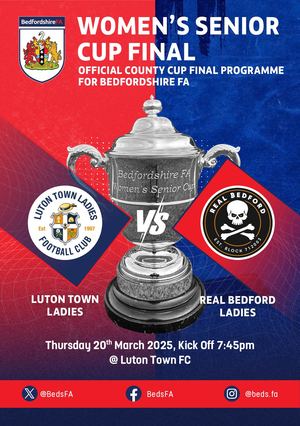 Bedfordshire FA Women's Senior Cup Final programme