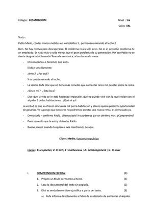 épreuve de langue espagnole