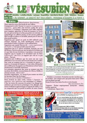 AVRIL 2025 - LE portail VESUBIEN n°124. Journal gratuit de la Vésubie & Valdeblore - 06450 - Alpes Maritimes
