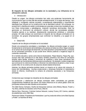 El Impacto De Los Dibujos Animados En La Sociedad Y Su Influencia En La Alineación Cultural