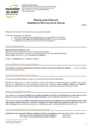 Règlement programme fidélisation 2025