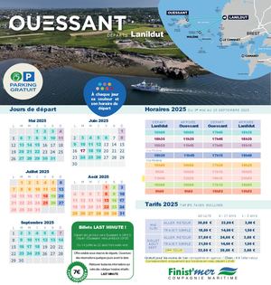 Horaires Ouessant au départ de Lanildut