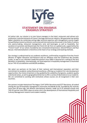 2025 Institut Lyfe Erasmus Strategy Statement