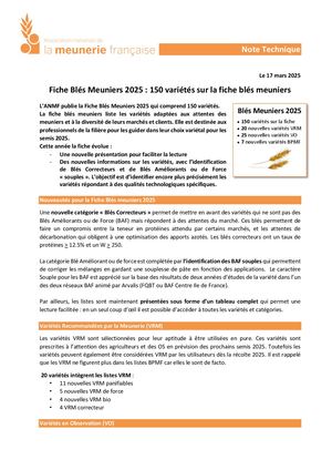 Anmf Note Technique Fiche Blés Meuniers 2025