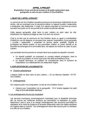 Appel à projet guinguette 2025