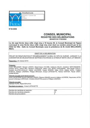 Delibération Ville Figeac Renaturation Surgié