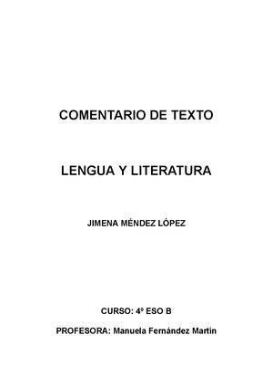 Jimena Ml Comentario De Texto El Verdugo V1 1